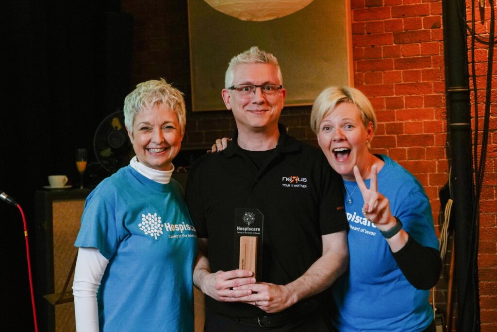 Chris with Sarah and Ellie from Hospiscare